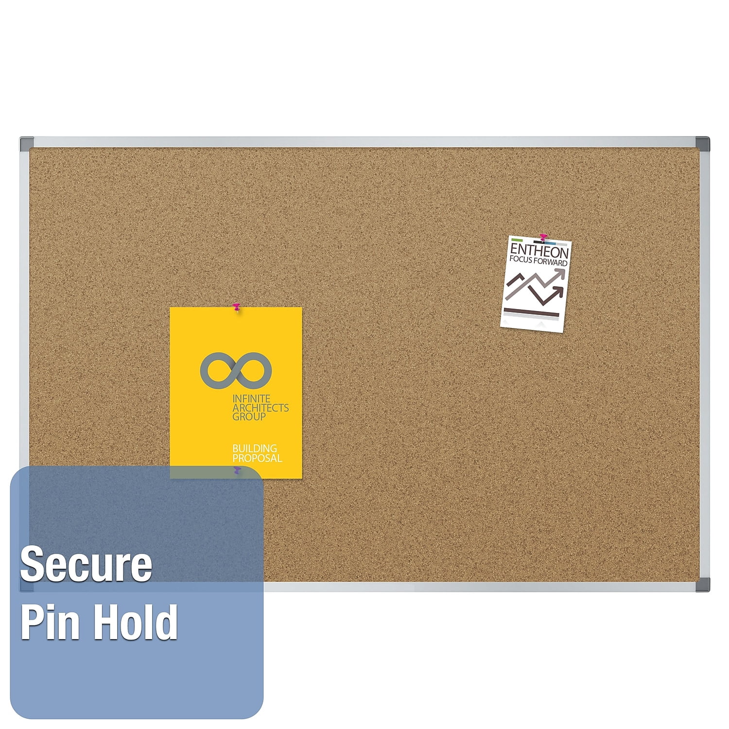 Quartet Basic Cork Bulletin Board 4 x 3 Aluminum Frame - Cork Boards