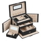 thumbnail image 1 of Caja Joyero de 3 Niveles, con 2 Cajones, con Mini Caja Portátil para Viajar, con Asa, Cerradura, Regalo Ideal, Blanco MJBC121W, 1 of 8