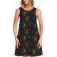 thumbnail image 1 of Easygdp Mardi Gras Carnival para Vestido Transpirable de Mujer, Vestido Suelto de Manga Corta con Pliegues y Bolsillos para el Verano, 1 of 7