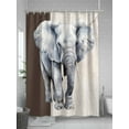 thumbnail image 5 of Vintage Elephant Shower Curtain Set, Waterproof Shower Curtains for Bathroom, Modern Art Animal Watercolor Washable Fabric Cloth Bath Curtain for Bathtub Decoration with Hooks 72x78 Inches, 5 of 6