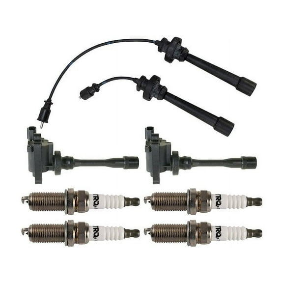 Ignition Coil Spark Plug and Wire Set 7 Piece - Compatible with 2003 - 2004 Mitsubishi Outlander