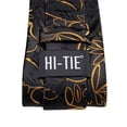 thumbnail image 6 of Hi-Tie Mens Black Gold Tie and Handkerchief Set Silk Floral Necktie Pocket Square Cuff-links Sets Wedding Business Holiday, 6 of 7