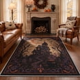 thumbnail image 3 of GENIMO 2'x7' Halloween Runner Rug, Washable Non Slip Soft Gothic Castle Indoor Outdoor Hallway Runner for Porch Patio Kitchen Entryway, Gothic Plum, 3 of 6