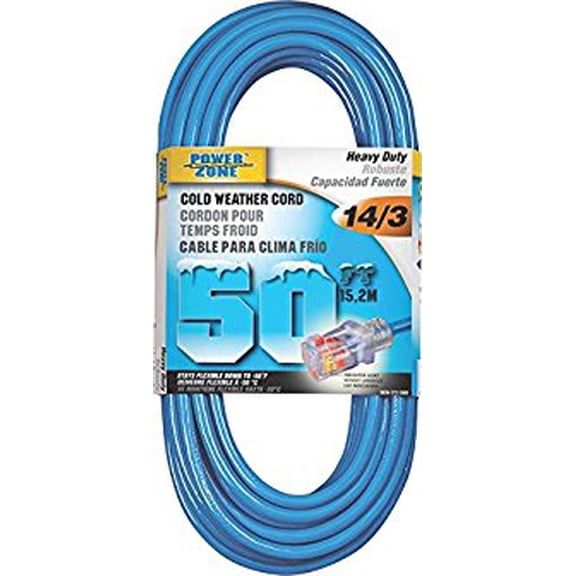PowerZone ORCW511730 Round Extension Cord, 14/3, 50 ft