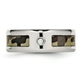 thumbnail image 4 of Chisel Stainless Steel Polished with CZ Printed Brown Camo Under Rubber 8mm Band, 4 of 8