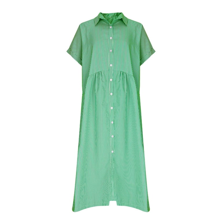 Blmnix Holiday Dresses for Women 2026 Striped Plus Size Polo Dress Yellow Short Sleeve Collared Spring Dress,XXXL Blmnix Holiday Dresses for Women 2026 Striped Plus Size Polo Dress Yellow Short Sleeve Collared Spring Dress,XXXL