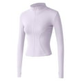 thumbnail image 3 of Yoga Jacket for Women Long Sleeve Slim Fit Stretchy Lightweight Breathable Zip Up Running Workout Jackets Outerwear, 3 of 5