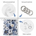 thumbnail image 5 of Blue Flower Waterproof Fabric Shower Curtain,Vintage Ink Rose Floral Spring Botanical Waterproof Fabric Shower Curtain for Bathroom Curtains Bathtubs Shower Curtains with 12 Hooks Extra Long 72x96, 5 of 8