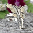 thumbnail image 4 of Womens Butterfly Ring Geometric Alloy Design Plated Finish Fashion Ring Gift For Her Silver Retro Jewelry Gift, 4 of 6