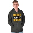 thumbnail image 5 of US Army Logo Never Accept Defeat Zip Up Hoodie Men's Women's Brisco Brands 2X, 5 of 6