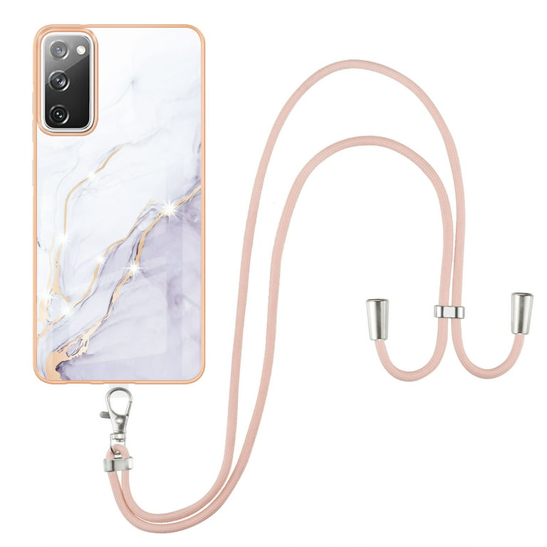 Galaxy S20 FE Case, Galaxy S20 Lite Case, Allytech Luxury Marble Rubber TPU  Drop Protection Anti-scratch Lanyard Back Cover for Girls Women Case for  Samsung Galaxy S20FE / S20 Lite, White 
