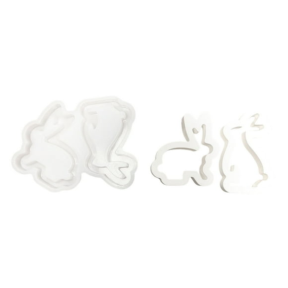 Easter Hollow Rabbits Figurine Cement Gypsum Mould Diy Mould