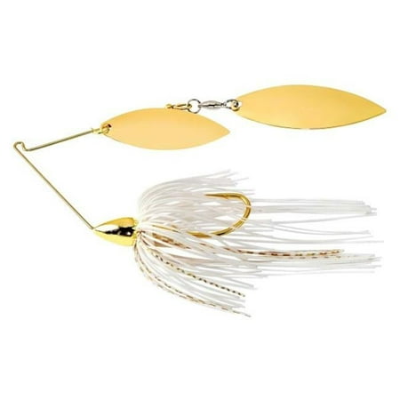 Frame Double Willow Spinnerbait White & Gold Fishing Lure