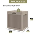 thumbnail image 2 of Uforic 35 Gallon Outdoor Resin Deck Box, Lockable Waterproof UV-Resistant Storage Box for Patio Cushions & Garden Tools, Light Brown, 2 of 8