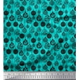 thumbnail image 1 of Soimoi Green polyester Crepe Fabric Hanging Balls Home Decor Print Fabric by Yard 42 Inch Wide, 1 of 3
