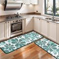 thumbnail image 3 of Kitchen Rugs Sets Of 2,Teal Daisy Flower Pattern Anti Fatigue Kitchen Mat Rugs Non Slip Washable,Decorative Kitchen Floor Mats for Kitchen,Sink,Laundry,17"x47"+17"x47", 3 of 5