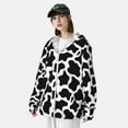 thumbnail image 5 of Gaeub Cow Print Black White Men's and Women's UPF 50+ Long-Sleeved Sun Protection Clothing, Fishing Shirt Long Sleeve Zip - XX-Large, 5 of 9