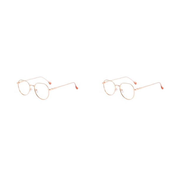 Qarigey Gafas de sol con luz antiazul, bisagra ligera, gafas de cristal liso, montura de gafas Vintage para mujer, gafas Retro, rosa Rosa roja 2piezas