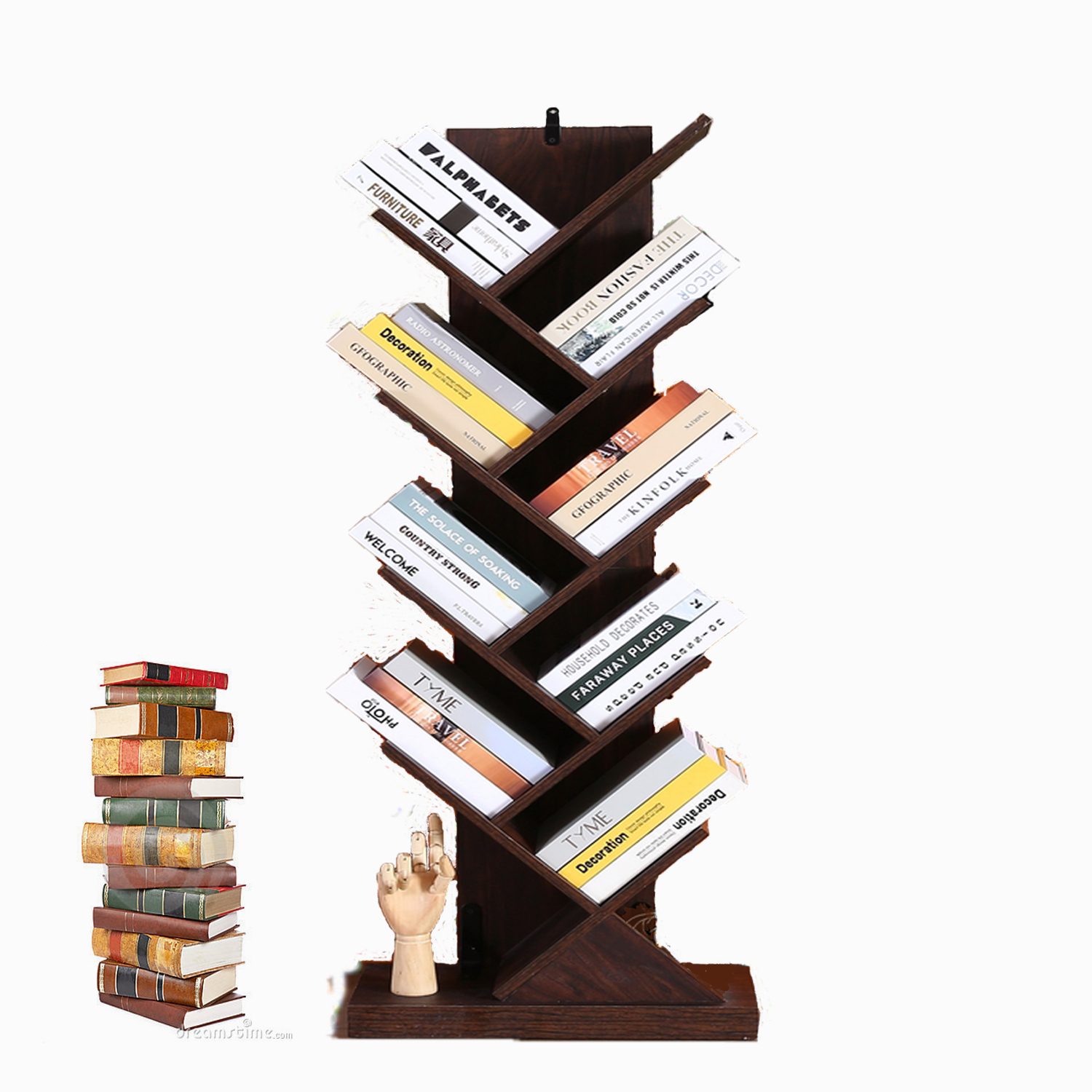 9Tier Bookshelf Free Standing Tree Bookcase Book Rack