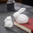 thumbnail image 1 of xinxixnxx Ceramic Rabbit Statue Bunny Animal Model Tiny Adorn for Wedding Party Decor 4.6cmx3.5cmx4.7cm, 1 of 8
