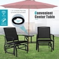 thumbnail image 5 of Patiojoy Patio Double Rocking Chair Outdoor 2-Seat Swing Glider Chair W/ Center Table & Umbrella Hole Black, 5 of 10