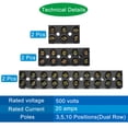 thumbnail image 4 of Unique Bargains Bloc de Jonction 500V 20A Double Rangée 3 5 10 Positions Vis Bande de Barrière Électrique 6 Pcs, 4 of 6