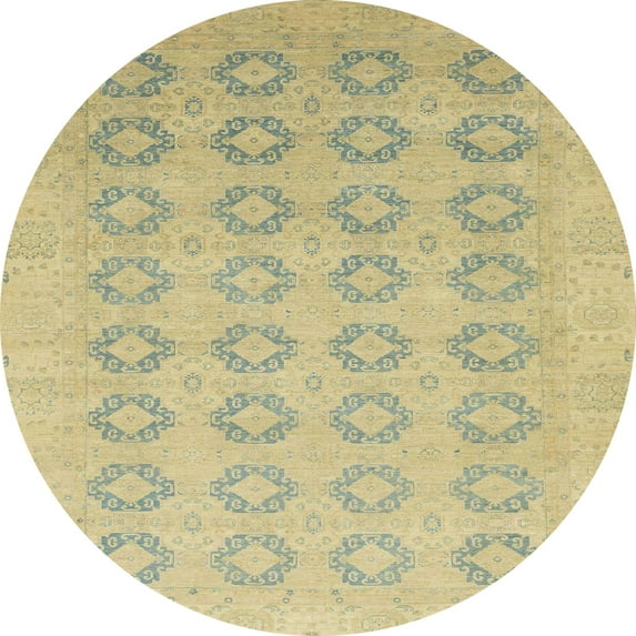 Ahgly Company Indoor Round Abstract Copper Green Oriental Area Rugs, 4' Round