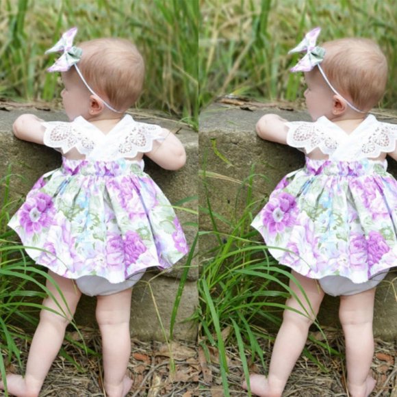 Infant Baby Girls Little Big Sister Matching Clothes Romper T-shirt Dress US