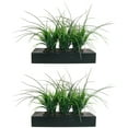 thumbnail image 1 of Vintage Home 2-Pack Artificial Faux Lifelike Plastic Fake 14" Tall Green Grass In Black Planter, 1 of 6