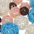 thumbnail image 3 of 20 Pcs Vase Filler Decorative Balls, 2.4/2/1.6/1.2" Light Blue/White/Light Brown/Dark Brown Wicker Rattan Decor, 3 of 7