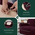 thumbnail image 5 of CHUN YI Stretch Checks Spandex Sofa Cover Separate Backrests Cushions Cover Slipcover, 5 of 5