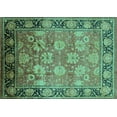 thumbnail image 1 of Ahgly Company Machine Washable Indoor Rectangle Oriental Turquoise Blue Traditional Area Rugs, 7' x 10', 1 of 4