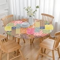 thumbnail image 3 of Pioneer Flower Floral Print Pattern Round Fitted Tablecloth with Elastic Edge,Dining Table Cover Waterproof,Outdoor Round Tablecloth for Camping,Dining,Indoor and Outdoor, 3 of 7