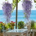 thumbnail image 5 of Topboutique Artificial Dropping Vine Plants,4 Pcs Fake Plants Flowers,Faux Ivy Flowers,Artificial Greenery Plants,Hanging Plastic Fern Flowers for Garden Wall Porch Patio Yard Decor,Purple, 5 of 9