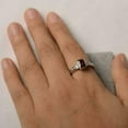 thumbnail image 4 of 2Ct Emerald Cut Lab Created Red Garnet Bezel Set Solitaire Ring 14k White Gold Plated Silver, 4 of 5