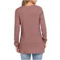 thumbnail image 7 of Womens Ribbed Tunic Tops, Long Sleeve Shirts for Women Fall Fashion Warmth Fleece Solid Color Crewneck Pullover, 7 of 7