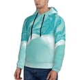 thumbnail image 3 of Rateoe Teal Turquoise 1 Pattern Mens Hoodie, Pullover Hooded Sweatshirt, Kangaroo Pocket Hoodie Ideal for Daily Wear, Travel and Home-XX-Large, 3 of 7