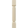 thumbnail image 2 of Ekena Millwork 5"W x 5"D x 35 1/2"H Raymond Reeded Cabinet Column (Top Block: 6", Bottom Block: 7"), Rubberwood, 2 of 7