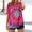 Pink-2, variant on FamilyThread Womens Summer V Neck Short Sleeve Tie Dye Tops Loose Casual T-Shirt Button Up Blouses