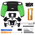 thumbnail image 2 of eXtremeRate Green Rubberized Grip Programable RISE4 Remap Kit for PS5 Controller BDM-030 040, Upgrade Board & Redesigned Black Back Shell & 4 Back Buttons for PS5 Controller, 2 of 8