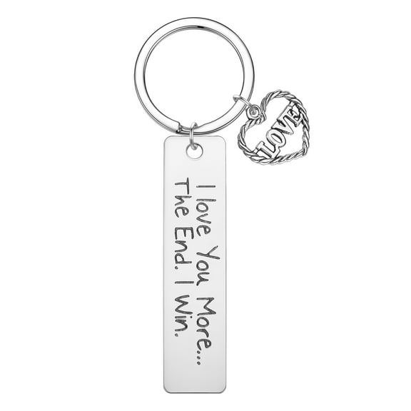 I Love You Key Chain Stainless Steel Bag Pendant Couple Metal Heart Keychains For Boyfriend Girlfriend Valentine Day Gift