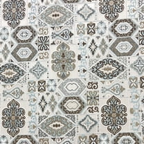 Decora Furnishings 54-Inch Jacquard Furnishing Fabric, Hamadan Inspired Persian Rug Design, Luxurious Classic, Blue, By the Yard