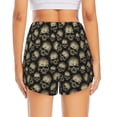 thumbnail image 2 of Lsque funny Retro Skull Printed Women's Running Shorts with Liner Pockets,Elastic Quick Dry Workout Athletic Gym Yoga Shorts,Womens High Waist Shorts-Medium, 2 of 9