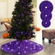 thumbnail image 1 of Falda de árbol de Navidad con copo de nieve y lentejuelas - Falda de árbol morado con purpurina para decoración navideña, tallas 18" 24" 48", fibra de poliéster brillante, 1 of 7