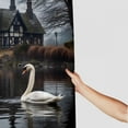 thumbnail image 3 of Creowell Swan Foggy Lake Pretty Shower Curtain with Hooks 100% Polyester Bathroom Home Bathtubs Decoration 69x72, 3 of 7