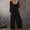 Black, variant on Womens Summer Jumpsuits Dressy Casual One Piece Outfits Strapless Mock Neck Wide Leg Pants Rompers XXXXL