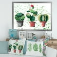 thumbnail image 3 of Designart 'Three Cacti In Clay Pots With Green Dots' Traditional Framed Art Print, 3 of 4
