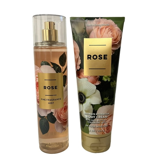 Bath and Body Works Rose Fragrance Mist & Body Cream Set 8 fl oz