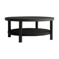 thumbnail image 3 of Cayman Black Aluminum Outdoor Round Conversation Table with Wicker Shelf, 3 of 7