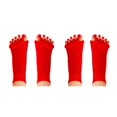 thumbnail image 2 of Wosthever 1 Pair 5 Toe Socks Overlapping Color Comfortable Breathable Dressing Solid Separation Relaxing Hosiery rojo 2piezas, 2 of 6